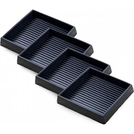 4 patins antidérapants carrés en caoutchouc (6,35 x 6,35 cm) pour meubles, pieds de canapé ou de chaise. (1/5)