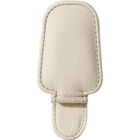BRAVIX Porte-Lunettes De Voiture Support De Lunettes De Soleil De Voiture en Cuir VéRitable Porte-Lunettes Cuir Clip De Lunettes De Soleil Universel Accessoire De VisièRe (Beige) (1/5)