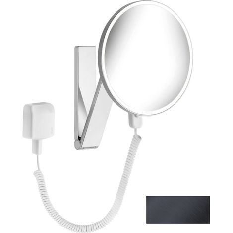 Miroir grossissant iLookmove d : 212, bloc d'alimentation lumineux 12 V, chrome noir brossé KEUCO (1/3)