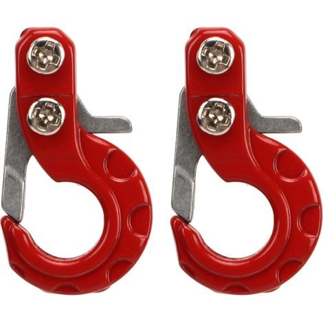 Crochet de Remorque RC en Alliage d'Aluminium Anticorrosion pour Véhicules 1/10 SCX10 - 2 Pièces Rouge (1/5)