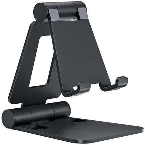 Support Téléphone Réglable, Support Téléphone Bureau Pliable Portable Tablette Dock Compatible autres Smartphones, Noir (1/5)