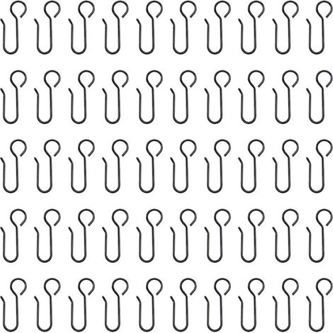 100 Pieces Metal Curtain Hooks, French Curtain Hooks, for Pleated Curtains and Heavy Door Curtains (1/4)