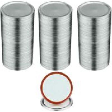 100PCS Couvercles de Bocaux à Conserve - Bouche Régulatrice 70mm, Métal avec Anneau d'Étanchéité, (1/5)