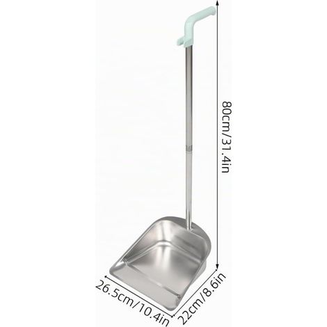 Household Dustpan Stainless Steel Vertical Dustpan with Detachable Long Handle Dustpan Kitchen Heavy Duty Household Garden Cleaning Tool Random Color (1/4)