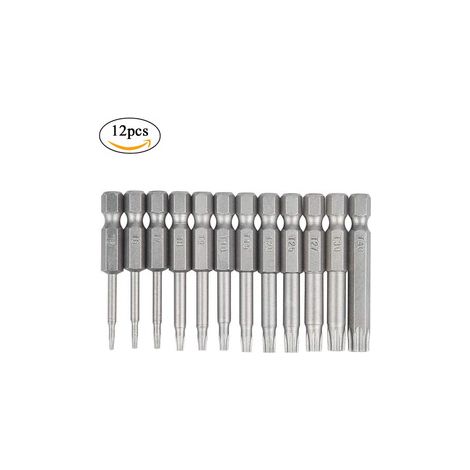 3 sets de 12 embouts creux 50 mm S2 – Clé Torx femelle 1/4″ hex – Visseuse à choc pour vissage sécurisé