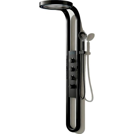 Sistema de ducha, Generación de energía por flujo de agua, Pantalla digital, Negro (1/2)