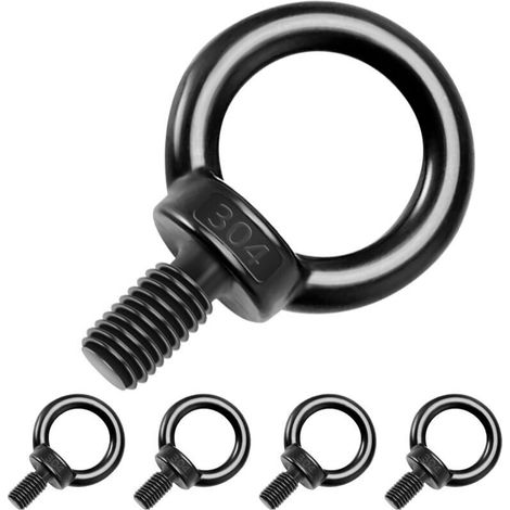 Boulon À Œil M815, Lot De 5, Vis À Œil En Acier Inoxydable 304, Boulons À Anneau Fileté Rond Pour Suspension Et Fixation, Capacité De Charge : 80 kg (1/5)