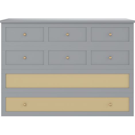 Letto armadio a scomparsa 140x200 cm grigio con cassetti, mensola, USB e presa, HOMVRA (1/5)
