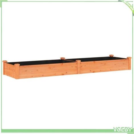 Lit surélevé de jardin - FAFEICY - 364299 - Bois massif sapin - 240 x 60 x 25 cm - Doublure incluse (1/5)
