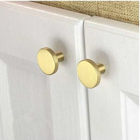 Pack of 10 Brushed Brass Cabinet Knobs (32mm Mushroom), Gold Dresser Drawer Knobs, for Cabinets, Cupboards, Bathroom and Kitchen (1/5)