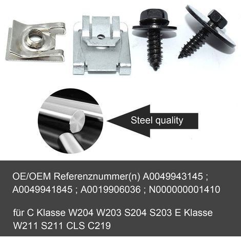 Schraubensatz für Motor- und Unterbodenschutz – Motorschutzzubehör – Für Mercedes C-Klasse W204 W203 S204 S203 E-Klasse W211 S211 CLS C219 (1/4)