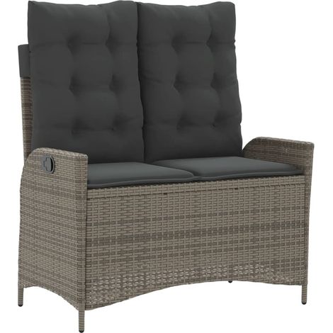 Maison Exclusive - Panca Reclinabile da Giardino con Cuscini Grigia in Polyrattan