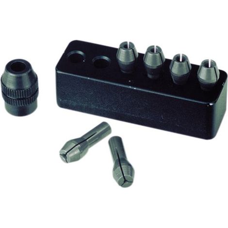 Proxxon Micromot Stahlspannzangen 6 Stück, von 1 bis 3,2 mm, mit Halter (1/2)