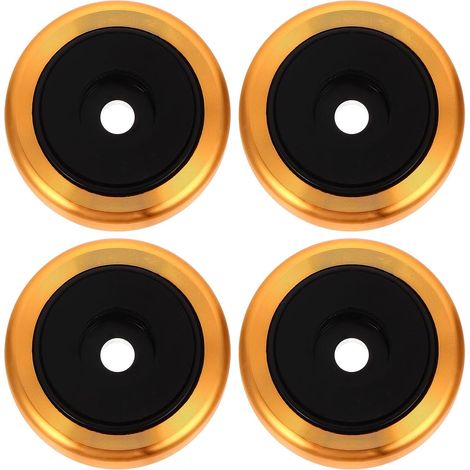Pied Platine Vinyle en Alliage D'aluminium et Caoutchouc, Socle de Haut-Parleur Noir Anti-Vibrations pour Amplificateur Absorption des Chocs, Lot de 4 Pièces (1/5)