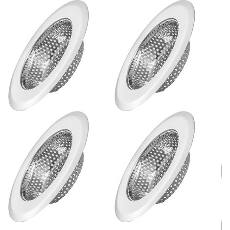 Crépine d'évier en acier inoxydable, bouchon de vidange compatible lave-vaisselle, panier de récupération, filtre et tamis, grande taille. (1/5)
