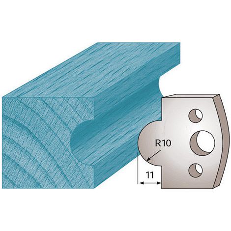 Diamwood Jeu de 2 fers profilés Ht. 40 x 4 mm M14 pour porte-outils de toupie - Acier SP - Épaisseur 4 mm - Profondeur possible 11 mm (1/2)