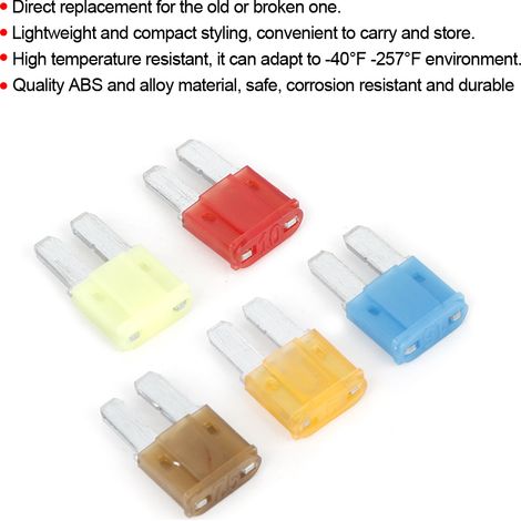 Kit de 15 fusibles Micro2 assortis 5A 7.5A 10A 15A 20A pour voiture (1/5)