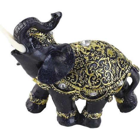 Elefantenfigur aus Kunstharz, Feng Shui Glücksbringer, Elefantenstatue, dekoratives Ornament für Zuhause