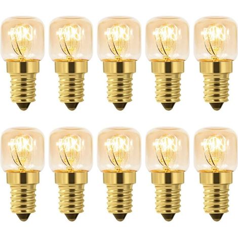 Ampoule Four 15W E14 T22 Lot de 10 Blanc Chaud 2700K, 80LM AC 230V Four Réfrigérateur