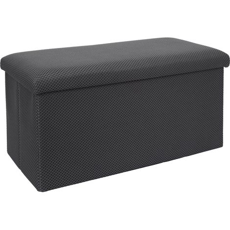 Coffre banc pliable gris 76x38x38 cm (1/5)