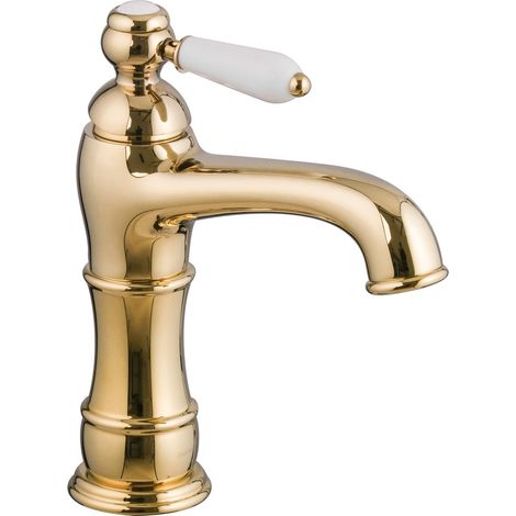PaulGurkes Nostalgie Wasserhahn Gold Einhandmischer Waschtischarmatur (1/3)
