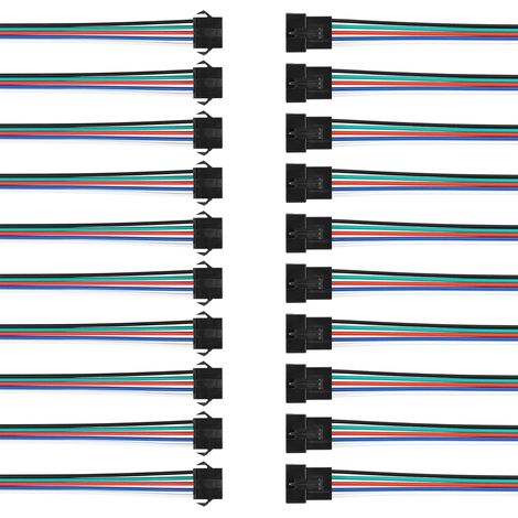 10 Paires Câble   SM 5 Broches,22awg Cuivre Étamé,PVC Résistant,Bandes LED Ventilateurs