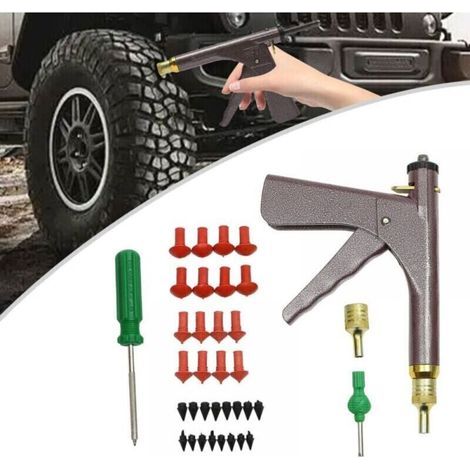 Kit de réparation de crevaison de voiture sans chambre à air avec bouchons champignons, buses, sondes - Kit de réparation de pneus pour moto, voiture, camion, tracteur, vélos, etc (1/4)