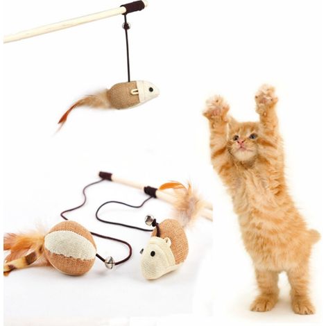 TrAdE Shop Traesio - Gioco Per Gatto Gatti Asta Con Pupazzo Topo Topolino Palestra Tiragraffi Unghie - (1/5)