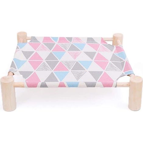 1 lit en toile pour chien et chat, cadre en pin massif, design surélevé respirant, idéal salon jardin