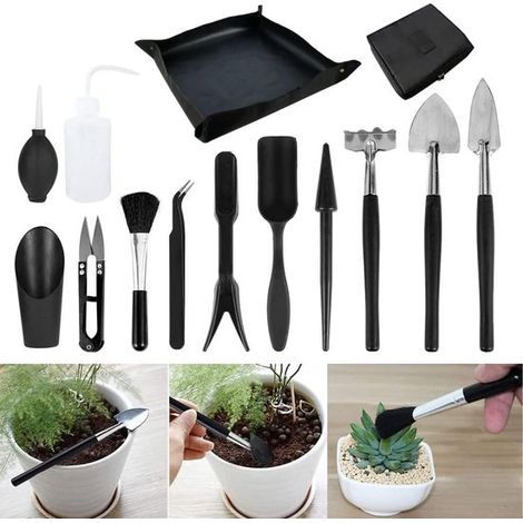 Juego de herramientas de jardinería, Juego de 15 piezas para bonsáis, Kit completo de cultivo, Cuidado de plantas de interior y exterior 50×50cm (1/5)