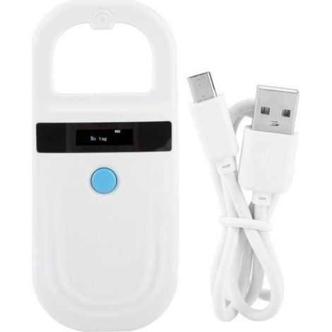Lecteur De Micropuce - 134.2 kHz Et 125 kHz - Écran OLED 0.91 Pouces - Mémoire 128 Enregistrements - Rechargeable USB - Blanc - 1 Pièce (1/3)