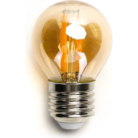 Lampadina Led Vintage a Filamento E27 G45 a sfera 4W Bianco caldo 2200K Aigostar