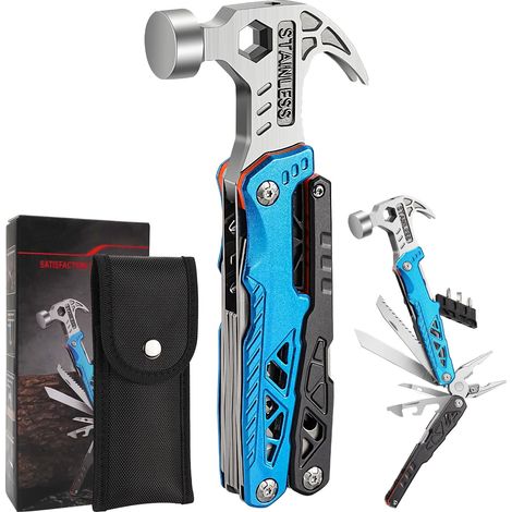 Cadeau Homme, Pince Multifonction en Acier Inoxydable 18 en 1 avec Marteau pour Extérieur, Survie, Camping, Randonnée, Réparation Simple (1/5)