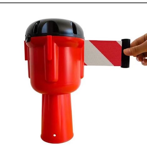 JSSEVN - Ruban de Protection rétractable, barrière de sécurité rétractable pour cônes de signalisation Bloquer la Circulation et Les Zones piétonnes(10m) (1/5)