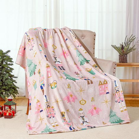 Plaid De Noël - 70 x 100 cm - En Flanelle Microfibre - Pour Canapé Lit Rassemblements Familiaux - 1 Pièce (1/3)