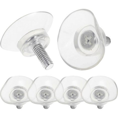 Set mit 6 transparenten PVC-Antikollisions-Saugfüßen für Büromöbel aus Glas, inklusive Schrauben, für Glastische (6 x 13) (1/3)