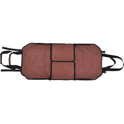 Grand Sac de Transport pour Bois de Chauffage en Toile Oxford, Capacité XXL, pour Extérieur et Camping, Porte-Bûches Marron