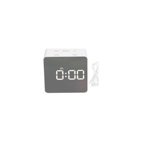 Dieser multifunktionale LED-Spiegelwecker mit Temperaturanzeige, Schlummerfunktion und USB-Anschluss eignet sich ideal für Schlafzimmer, Büros und Wohnzimmer. – Crezuo