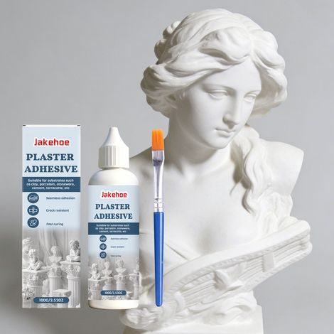 Cet adhésif pour plâtre offre une forte adhérence au plâtre et aux matériaux poreux, ce qui le rend idéal pour les réparations. (100 g + 1 pinceau) -- AUTLEAD (1/5)