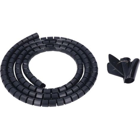 Organisateur De Câble En Spirale - Diamètre 20 Mm - Pour Bureau Maison Et Électronique - Noir - 1 Pièce (1/5)