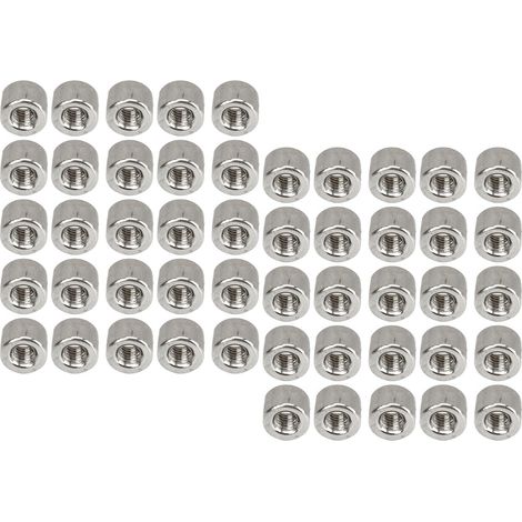 50 Pièces Écrous de Raccordement Filetés Ronds en Acier Inoxydable M4, Accessoires de Fixation pour Projets DIY et Réparations (1/5)