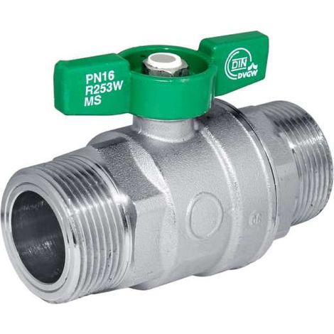 Giacomini Trinkwasser Kugelhahn DN25 Schwermodell mit Flügelgriff 2x 1''AG DVGW R253WX005
