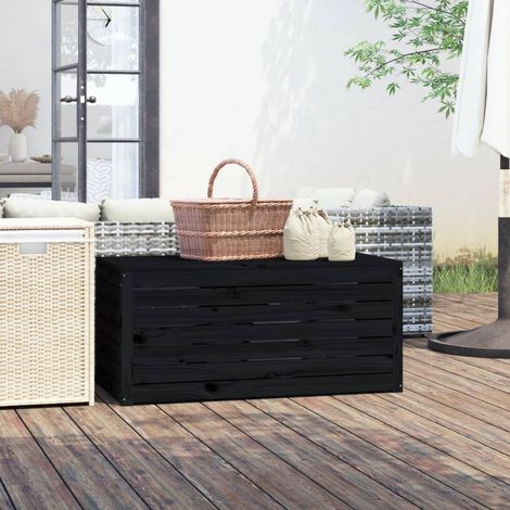 vidaXL Contenitore Giardino Nero 101x50,5x46,5 cm Legno Massello