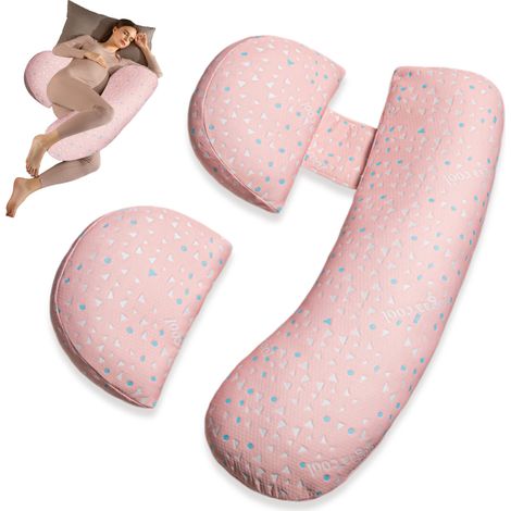 Almohadas de embarazo para dormir, almohada de maternidad para mujeres embarazadas, soporte para la espalda, las piernas y el vientre...