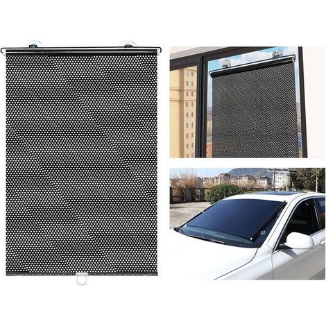 Store occultant à ventouses - 40 x 125 cm - Noir - Pare-soleil voiture - Pare-soleil rétractable (1/5)