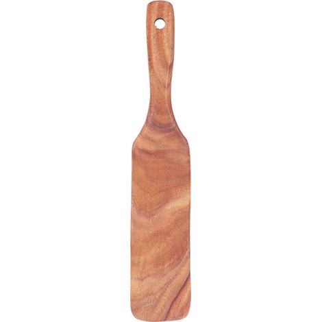 Spatola in teak per bistecche, pizza, preparazione di insalate, frittura ideale come regalo aziendale e per la cucina domestica misura media 29 x 5,6 cm -Crezuo