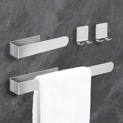 Porte Serviette Salle De Bain Porte-Serviette Murale sans PerAge Acier Inoxydable avec 2 Crochets pour la Cuisine 23&37CM GROOFOO (1/5)