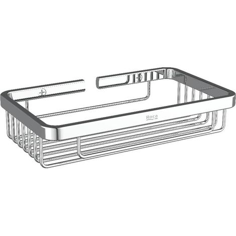 ROCA Contenedor HOTELS de rejilla 200x120 mm cromado (1/5)