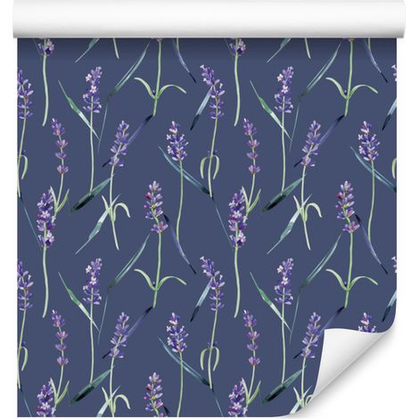 Carta da parati con fiori di lavanda per soggiorno e camera da letto, 50x1000 cm (1/5)