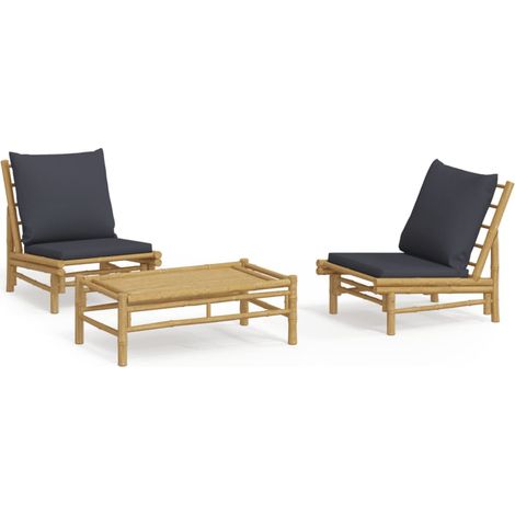 Maison Exclusive - 3-tlg. Garten-Lounge-Set mit Dunkelgrauen Kiss
